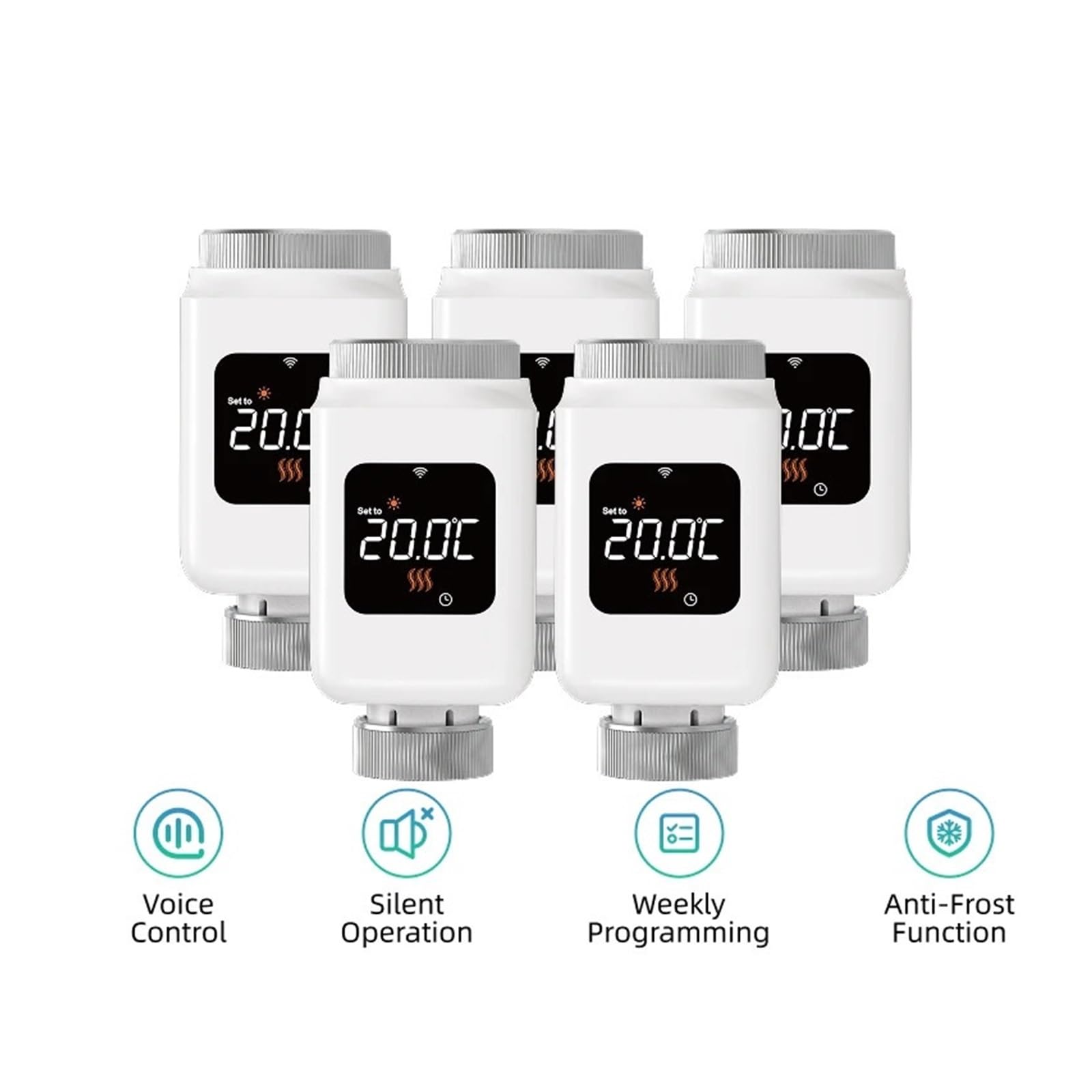 Smart Home 1-5PCS Valvola termostatica for radiatore TRV Regolatore di riscaldamento remoto della temperatura