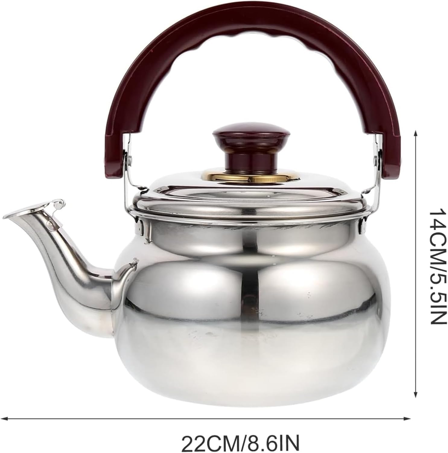 Hervidor de té de 0,6 L ergonómico con mango plegable para estufa, hervidor rápido para té, café, leche, diseño compacto y portátil