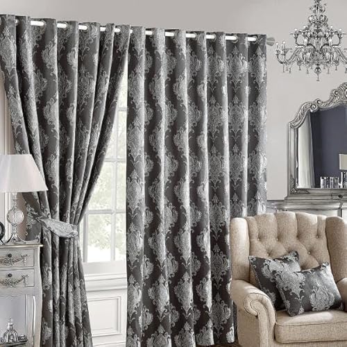 Luxury Eyelet Curtains Pair - Lucy Cream - Thermal Blackout Heavyweight Drapes for Living Room & Bedroom - 90" x 72"(229x183cm) - Image 5