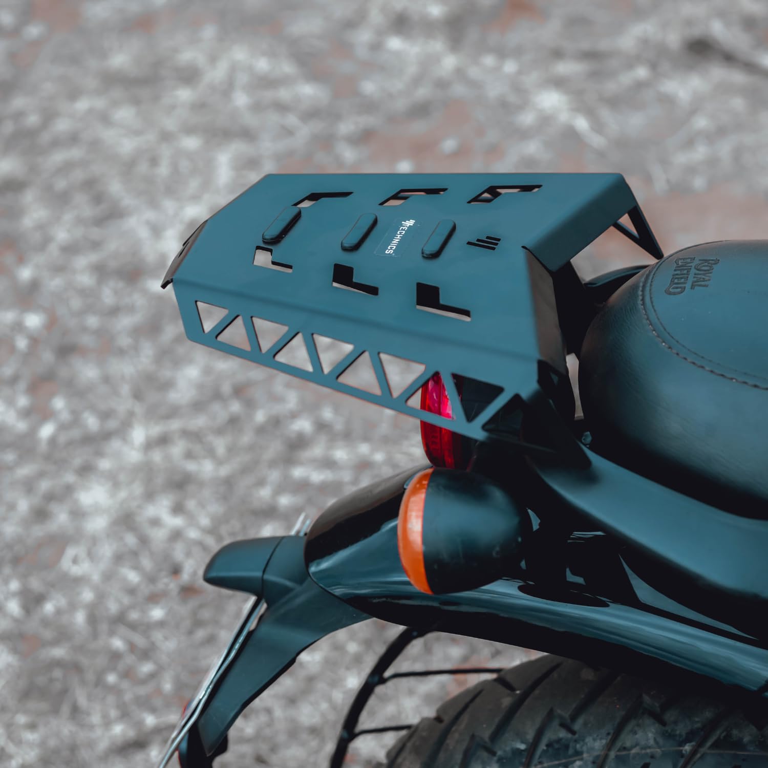 Top Rack With Plate W-1 Compatible With Pillion Backrest For Royal Enfield Hunter 350 - ZI-8268 - Buy Now At Riders Junction