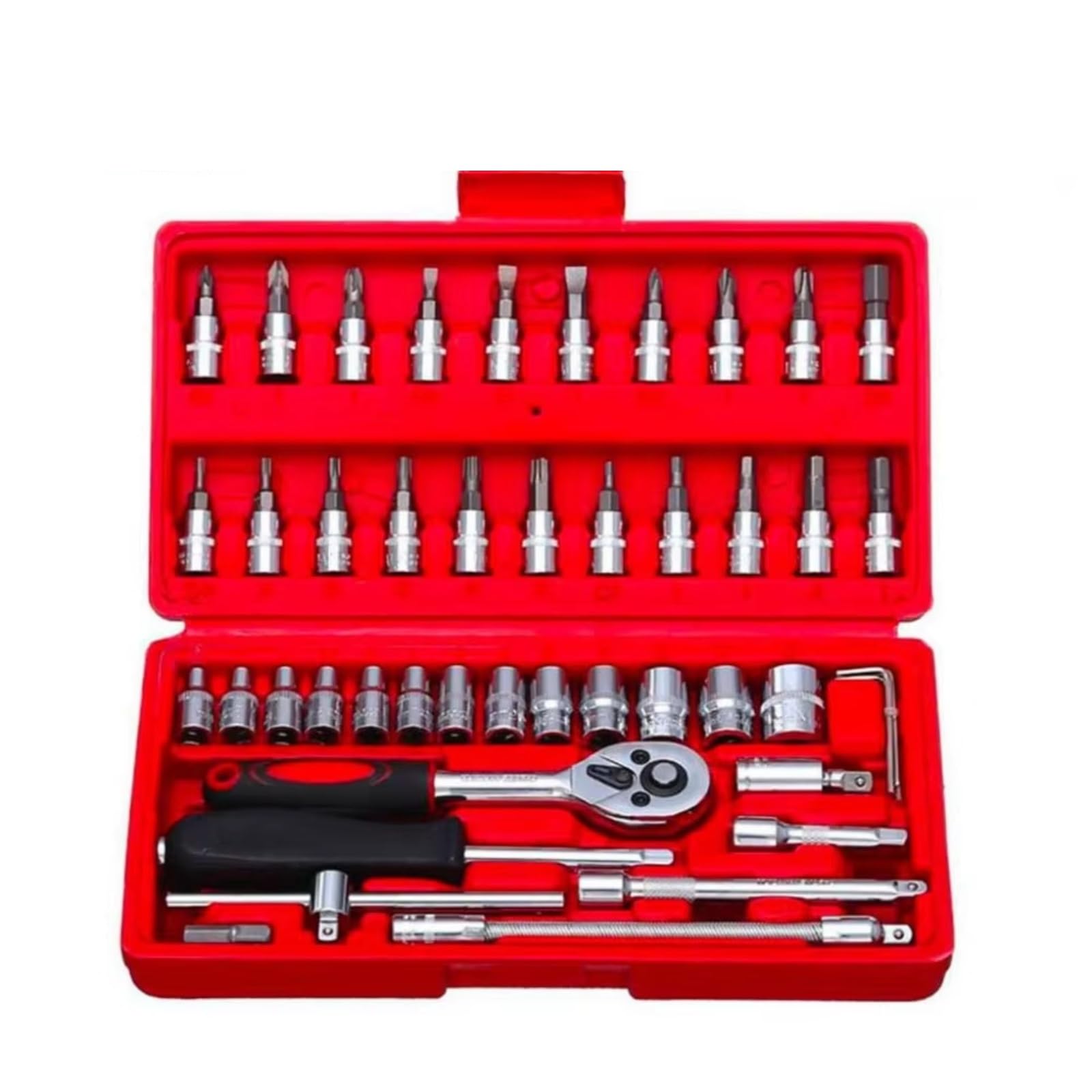 YNIYUJKL 46 Piece Ratchet Wrench Set Combinat Tools For Auto Motorcycle Repair Includes Screwdrivers And Adjustable Wrench Tial Mechanic Tool Kit