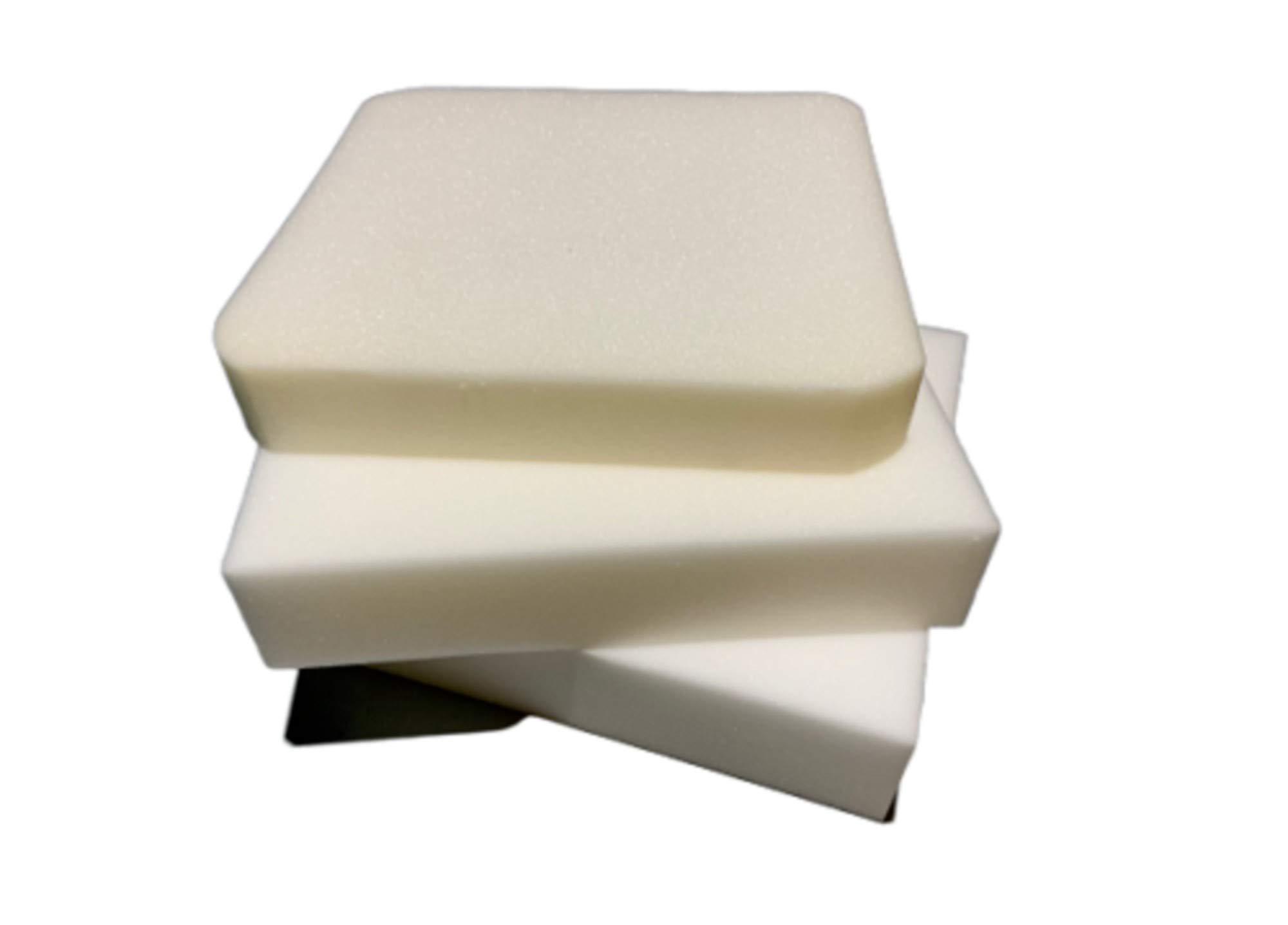 Upholstery Blue Foam DIY Cushion Oval/Rounded Corners D Shape Tapered Chair Seat Pads Cushions Indoor/Outdoor Sofa Seat Replacement Dining Chair Seat Pads (18" x 18" x 3", White Round Corner)