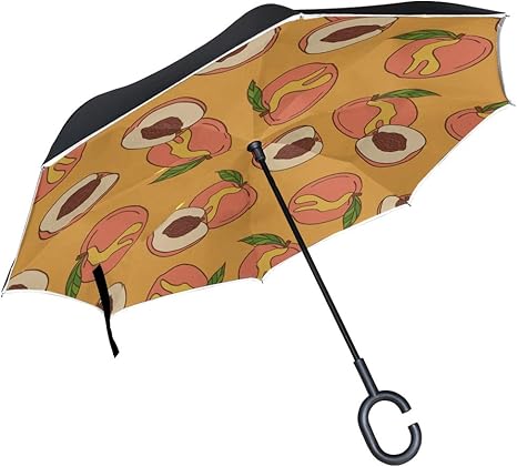 Amazon.com: Patio Umbrella Peach Fruits Little Sweet Anti Uv Inverted ...