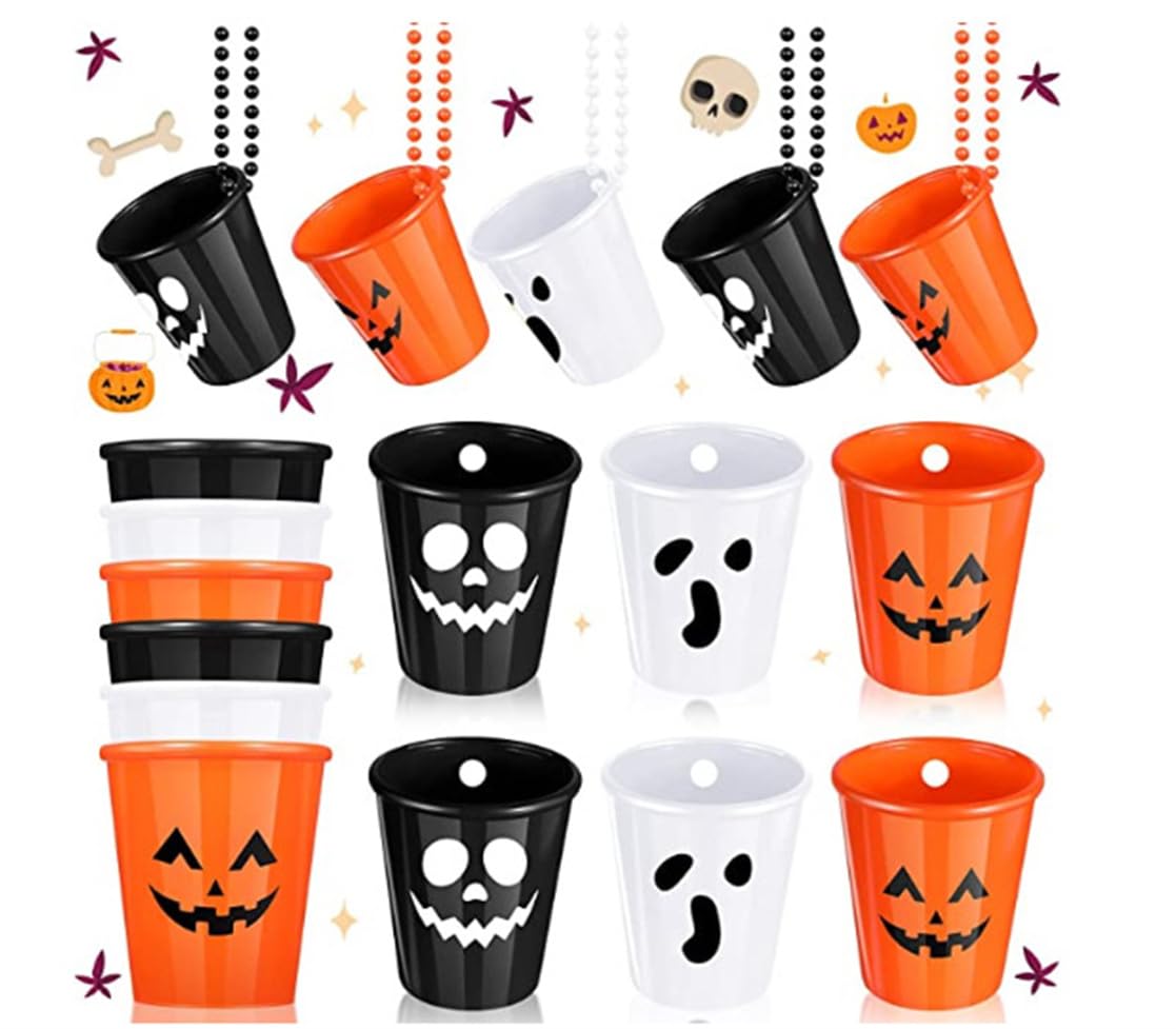 Verres à liqueur Halloween avec collier accessoires de fête et mini tasses à shot