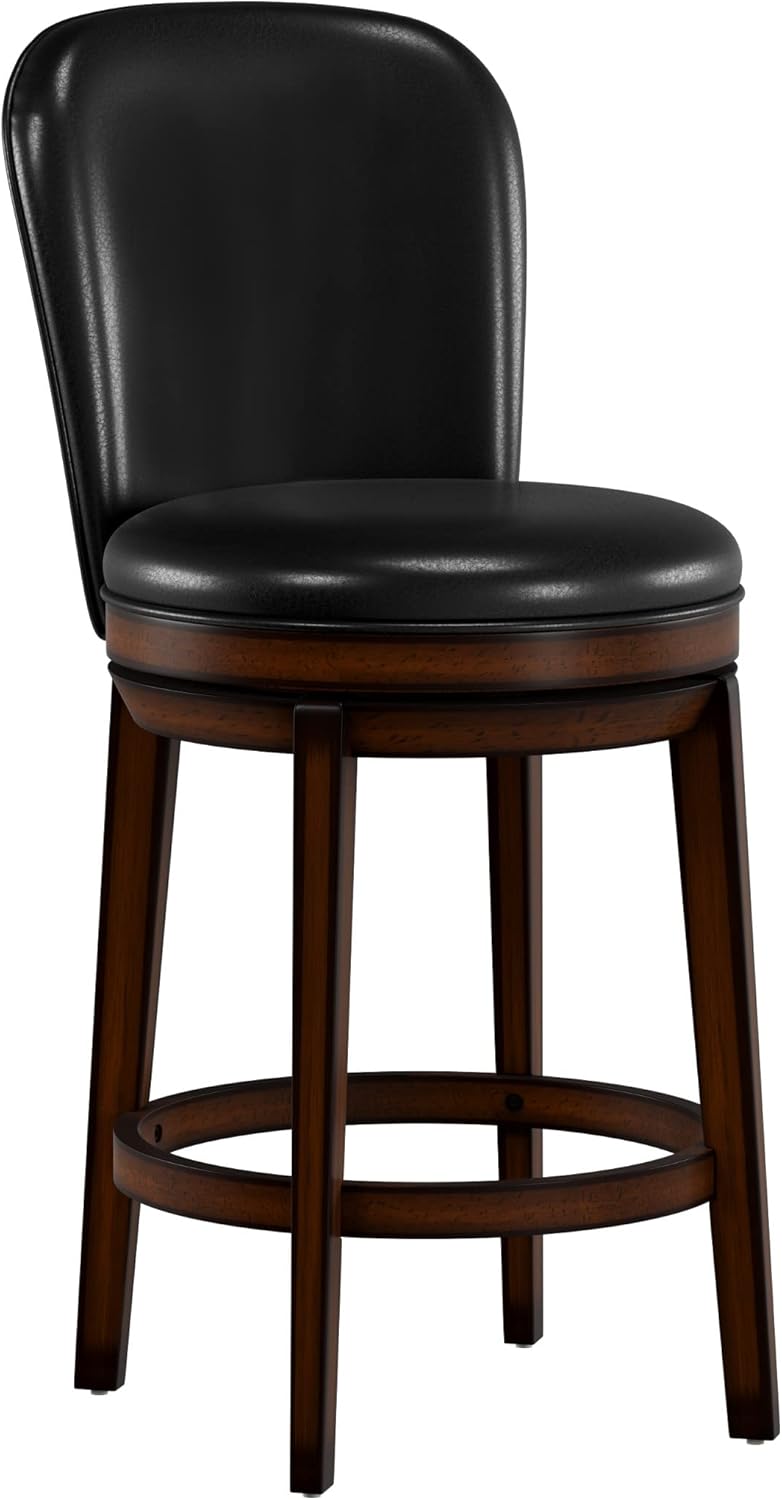 Hillsdale Victoria Wood Counter Height Swivel Stool, Dark Chestnut