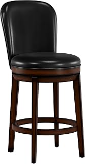 Hillsdale Victoria Wood Counter Height Swivel Stool, Dark Chestnut