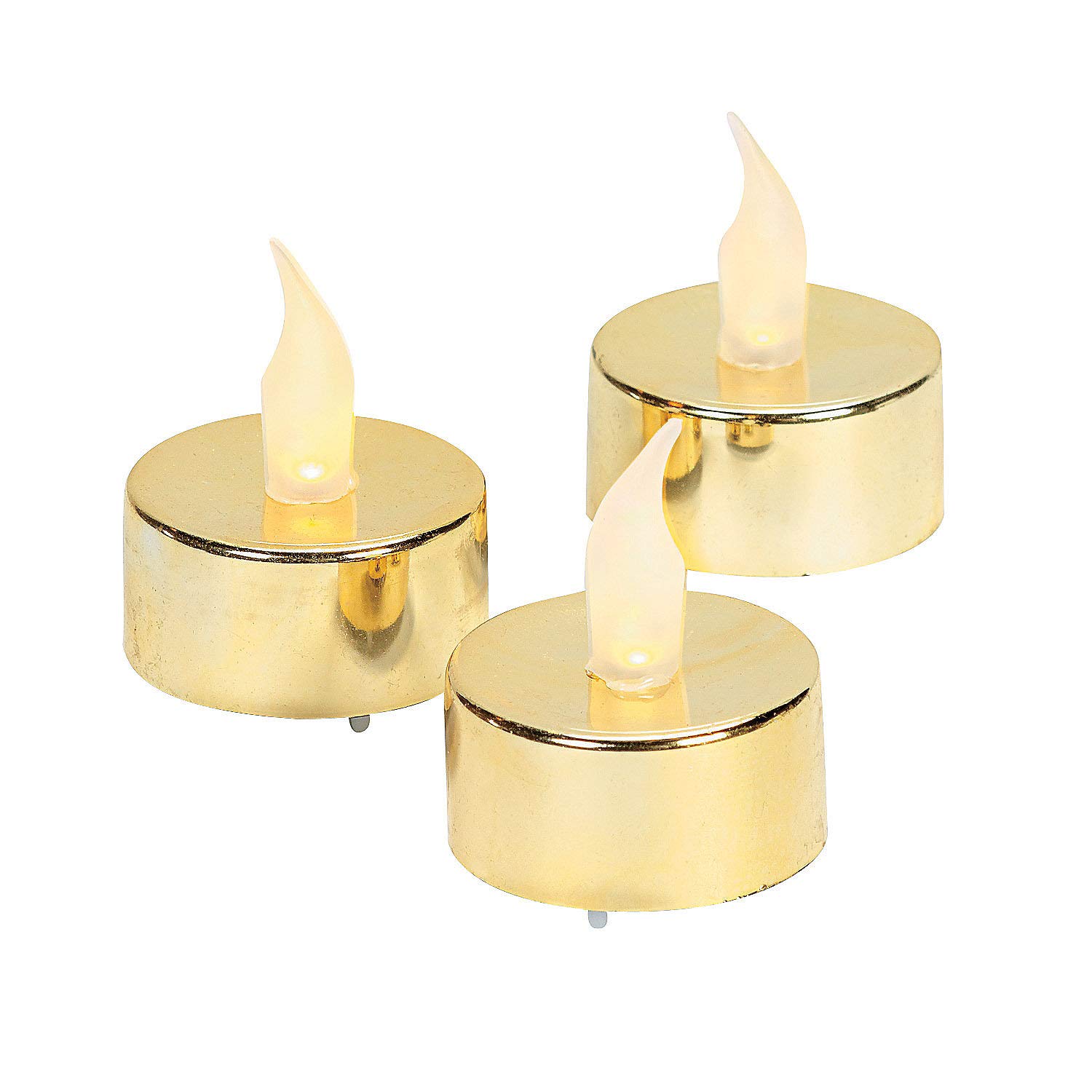 Gold Battery Operated Tealight Candles ~1 Dozen