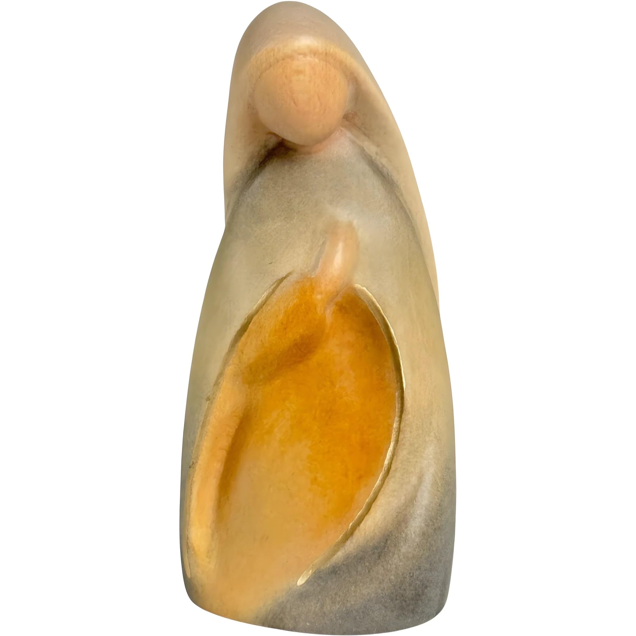 Dolfi | Maria Carved in Wood 10 cm | Natural Wood in Val Gardena | Nativity Figure