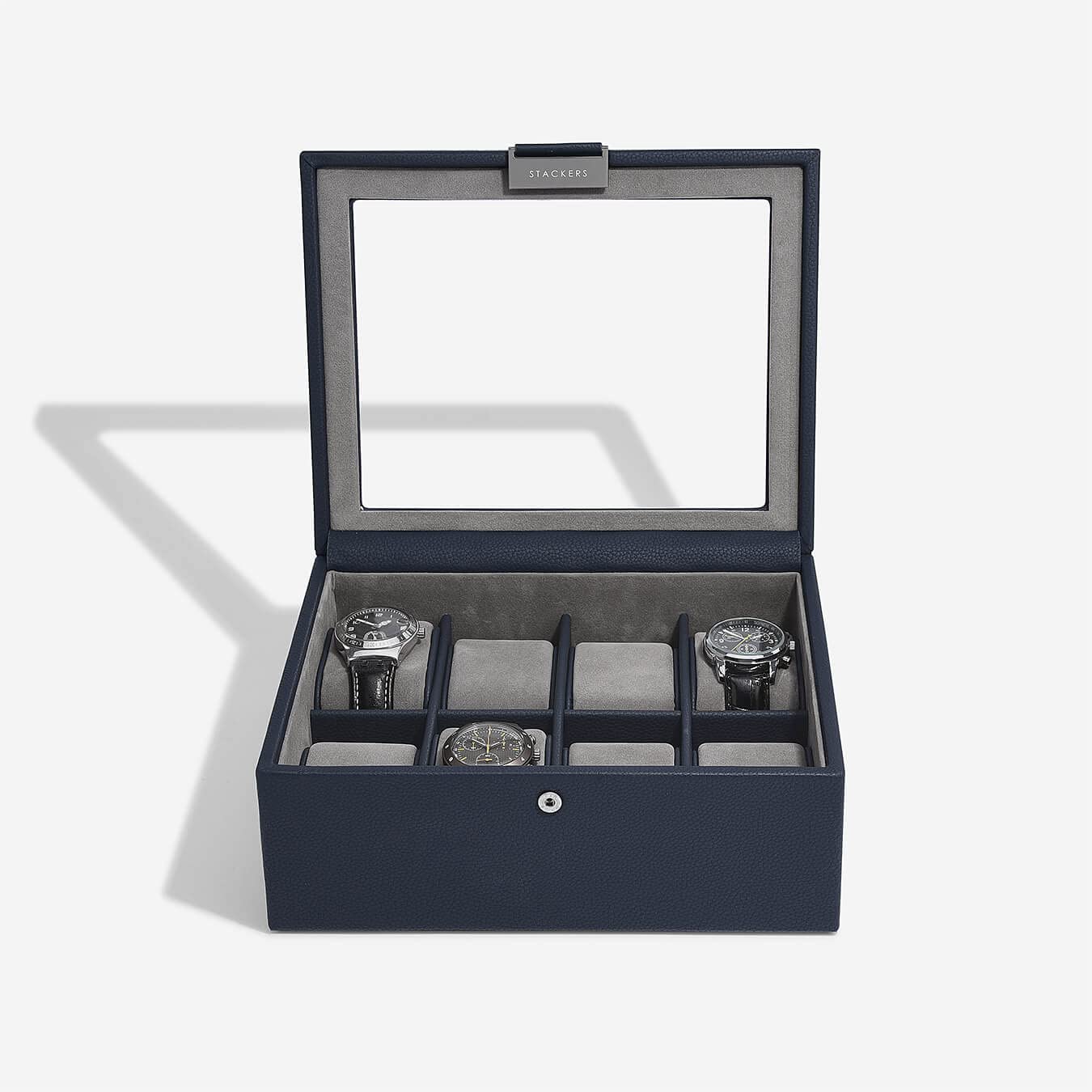 Stackers Navy Blue 8 Piece Watch Box