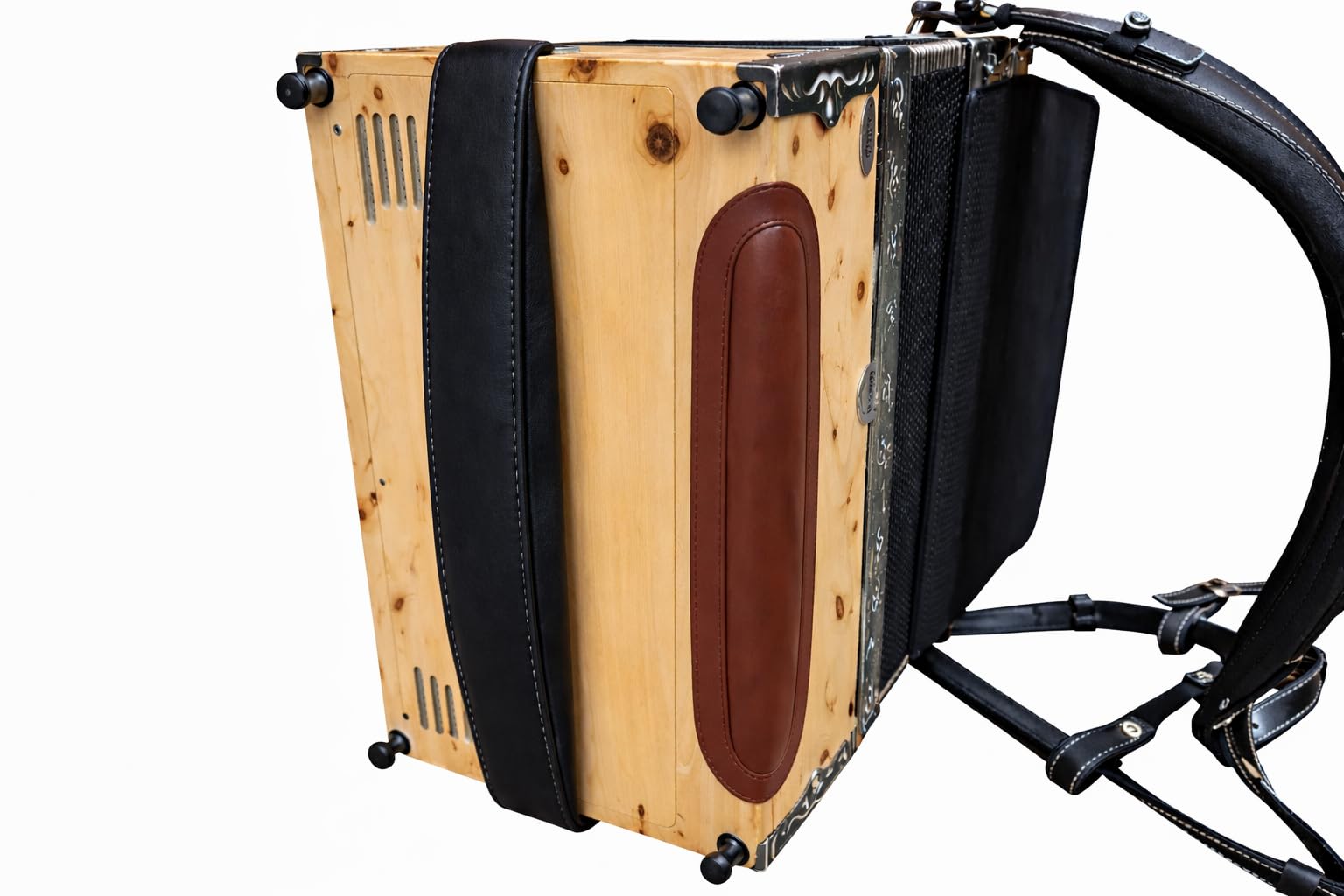 Steirische Harmonika Bassbodenleder hellbraun – Variante 1 mit Ledereinsatz – Echtleder Ersatzteil für Bassboden, passgenau & robust – Zubehör für Harmonika, Handarbeit, traditionell