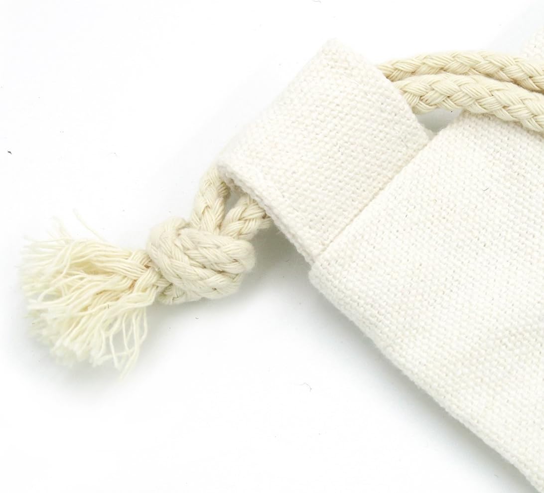 Cotton Canvas Drawstring Backpack Bag Gym Sackpack Sport String Sack Pack Bags pack-2, White - Image 6