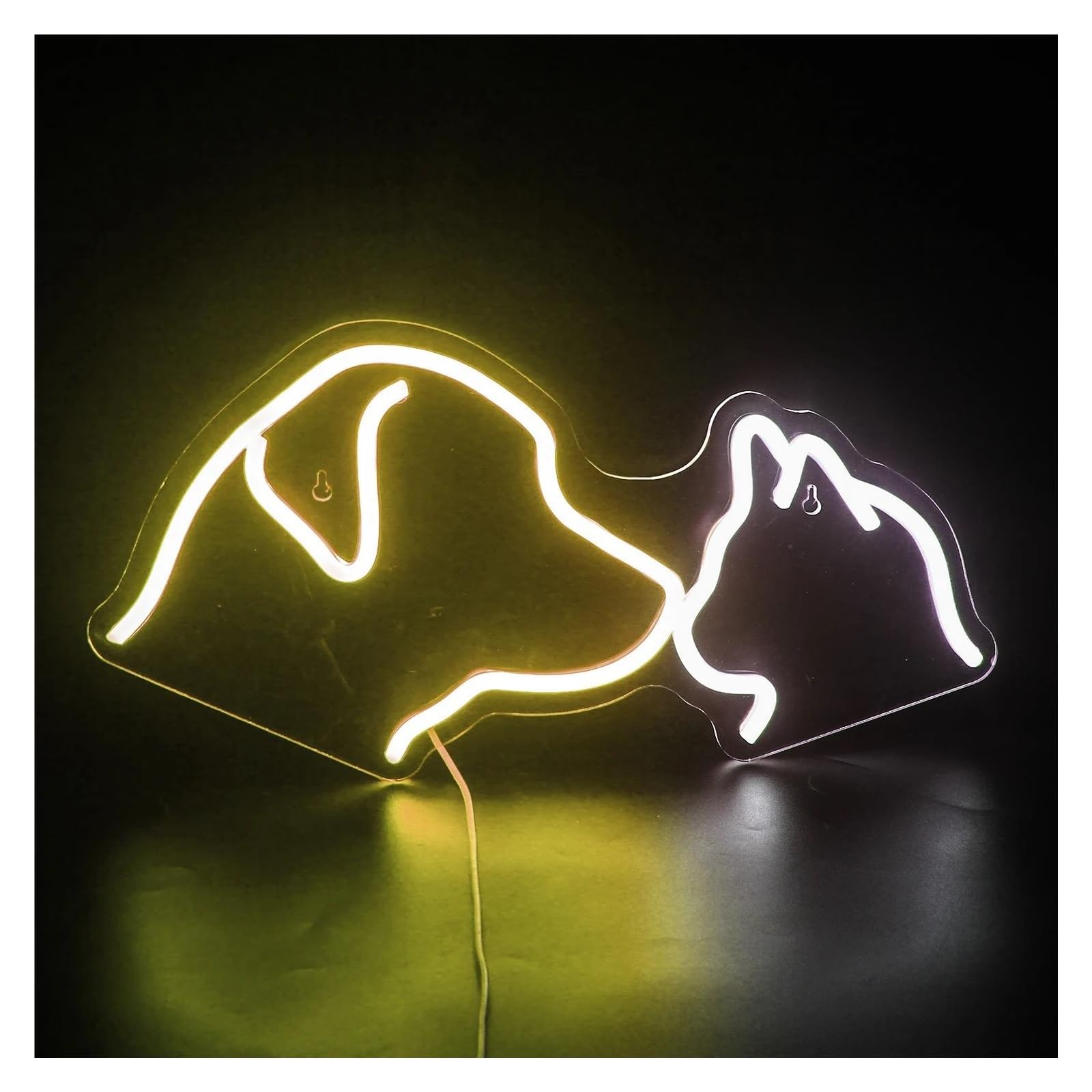 LEMST Signs Lamp Dog Cat Neon Signs USB Powered Adjustable Brightness Animal Neon Lights, Suitable for Bistro Party Decor 20cmx40cm(B)