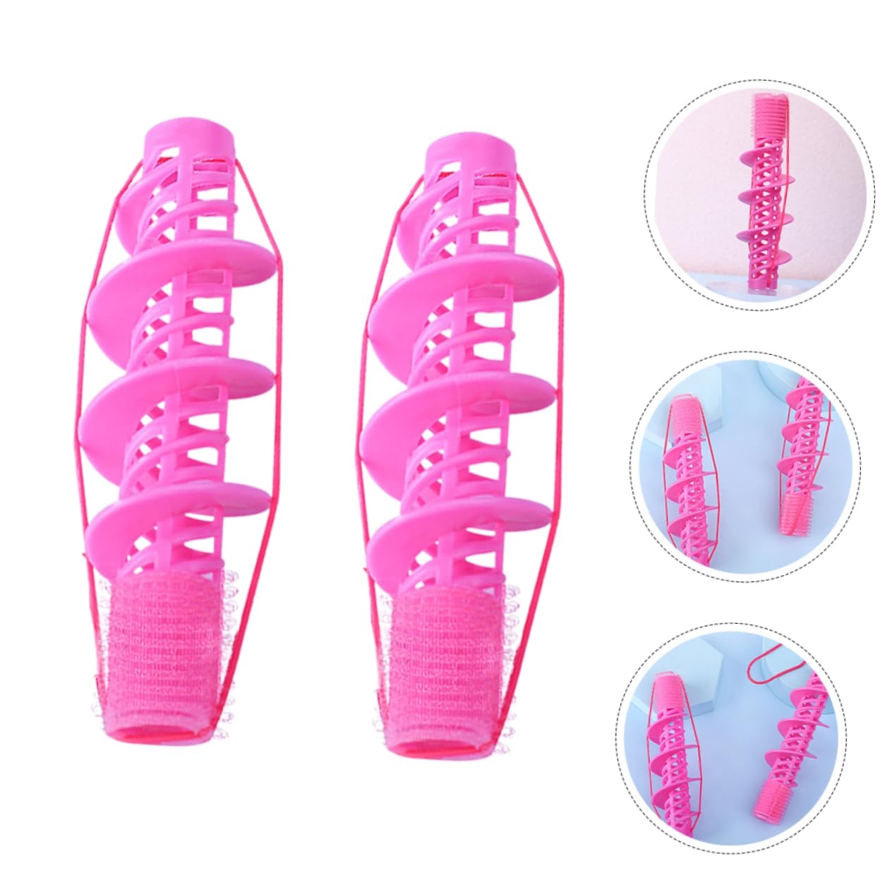 Vaguelly 2pcs Hair Rollers Spiral Curling Iron for Women Heated Hair Curlers Perm Rods