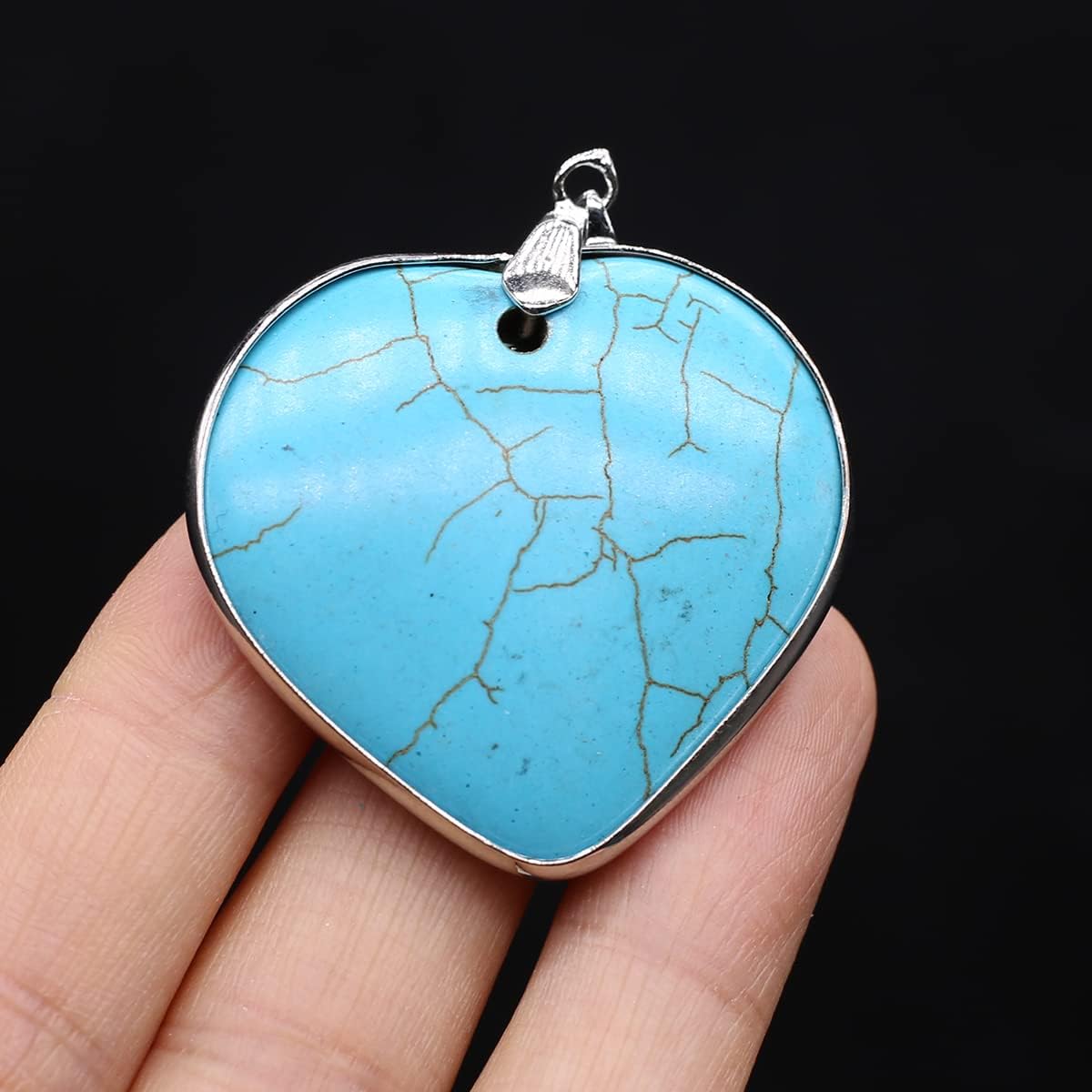 LHJ 8 Pcs Natural Stone Pendants Multiple Shape Blue Turquoise Stone Charms for Jewelry Making Necklace Decoration - Image 4