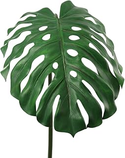Floral Home Split Philodendron Leaf Stem, Green Realistic Faux Leaf, Home Decor, Tropical Plant Accent