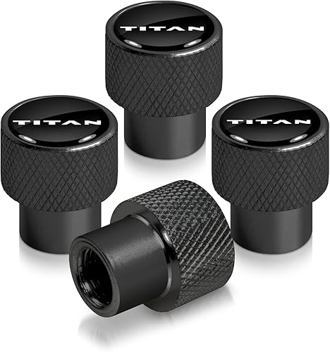 para Nissan Titan en negro sobre rojo tapas de vástago de válvula de neumático de aluminio