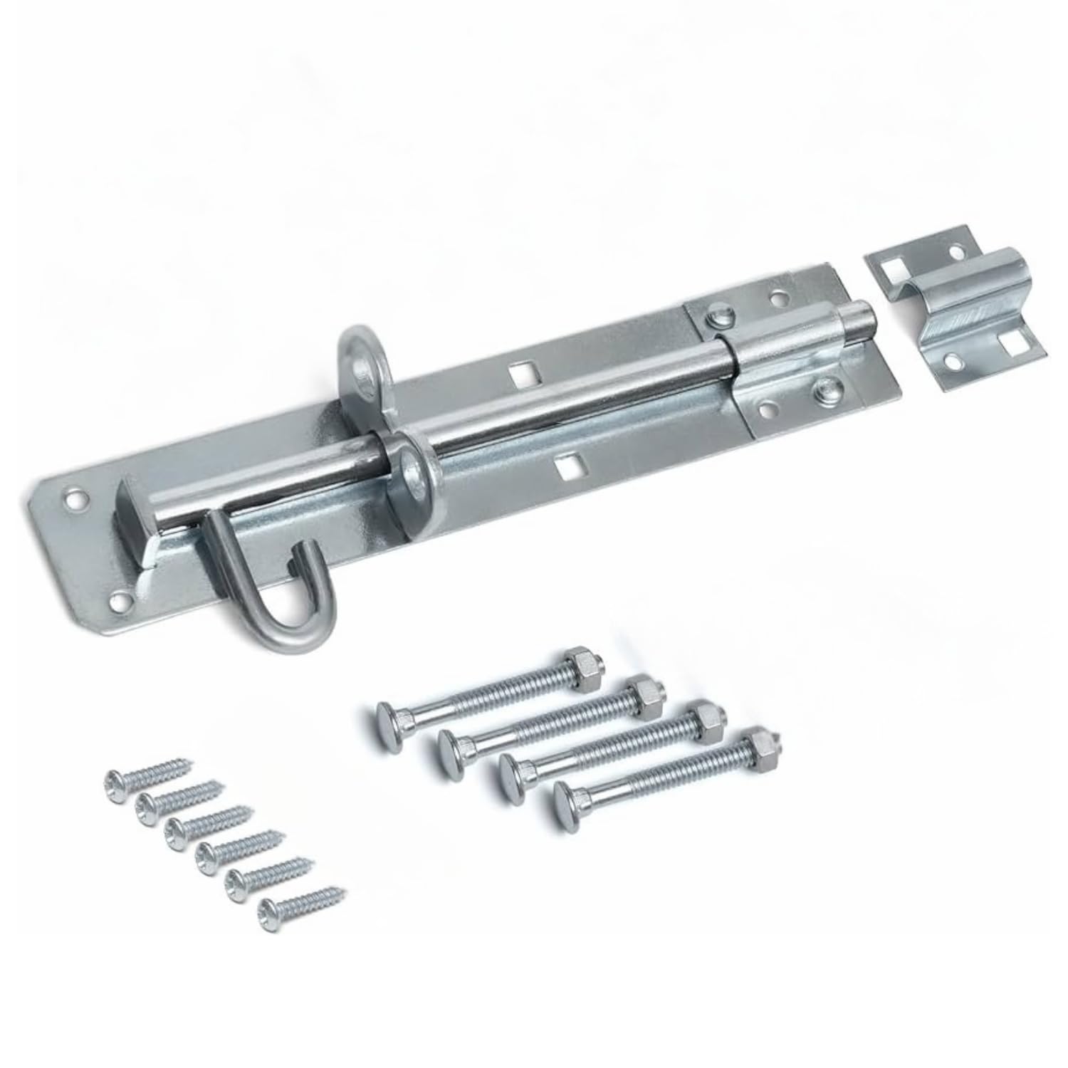 Garden Mile 1pc Silver Brenton Bolt Lock For Shed Gates Doors 8" / 200mm Sliding Door Lock Gate Bolts For Wooden Gates Heavy Duty Locking Shed Door Bolt Weatherproof Bolts For Doors And Sheds