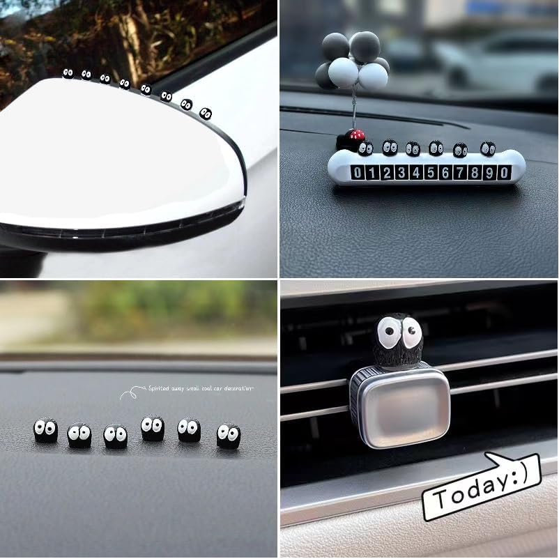 Miniatura 5 de Studio Ghibli Merch - Juego de accesorios para automóvil, 1 colgante de automóvil masculino sin rostro Ghibli y 40 accesorios para espejo retrovisor