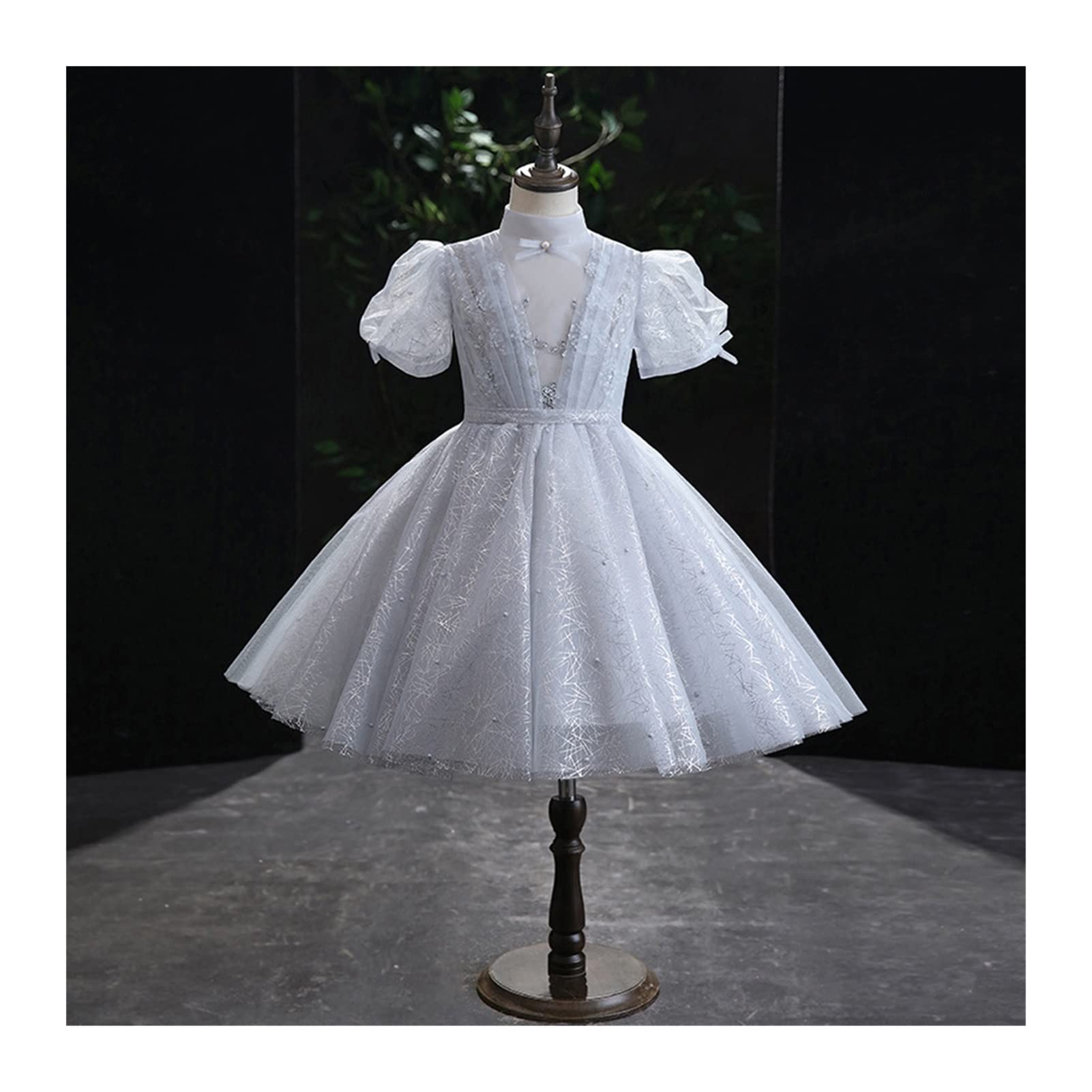 【服装】CUJUX Teens Girl Dress Wedding Retro Girl Dress Children' s Dress for Girl （童装）Clothing (Color : White, Size : 130CM)