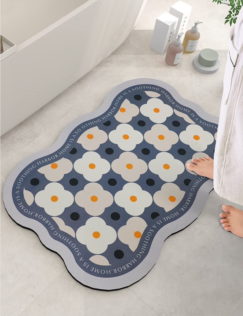 Alfombras De Baño Alfombra De Baño, Alfombra Antideslizante De Barro De Diatomeas Alfombra De Piso De Baño Súper Absorbente Alfombra De Secado Rápido para Baño Cocina Sala De Estar Almohadilla para