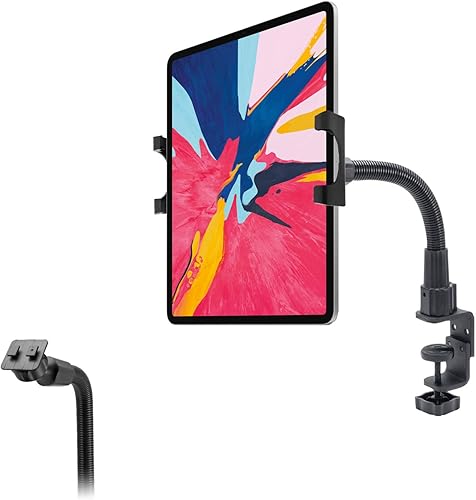 Miniatura 2 de ChargerCity Soporte de abrazadera TAI-G de metal resistente compatible con tabletas Galaxy Tab Pad Air Mini Pro Tablet para UBER EATS DOORDASH