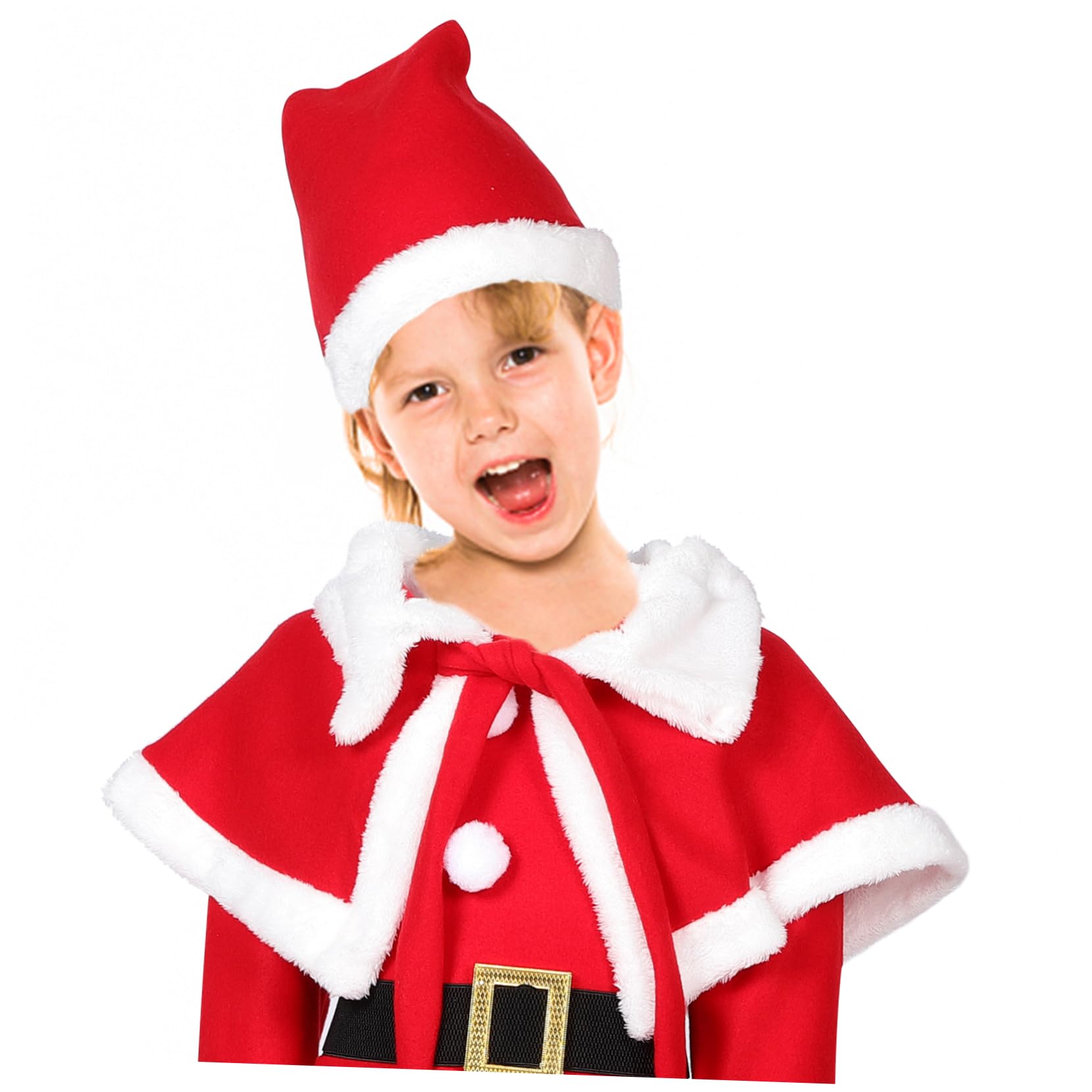 LIFKOME Costume di Natale per Ragazze con Abito Sciarpa e Cappello per Feste Natalizie Realizzato in Morbido Poliestere