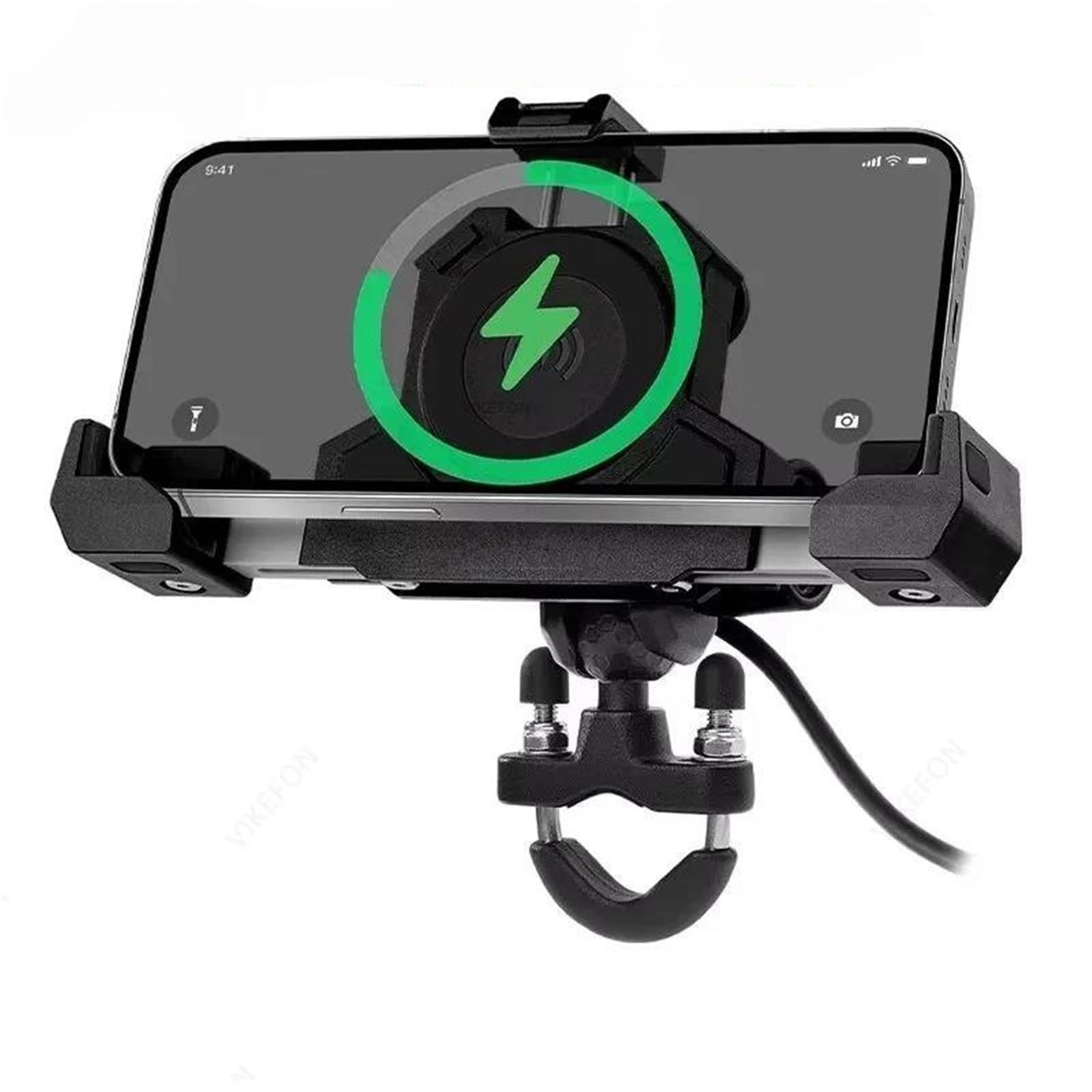 Handy-Navigationhalterung para Soportes para Teléfonos Inteligentes | Soporte fijo triángulos teléfono móvil, absorción golpes motocicleta, soporte navegación carga inalámbrica