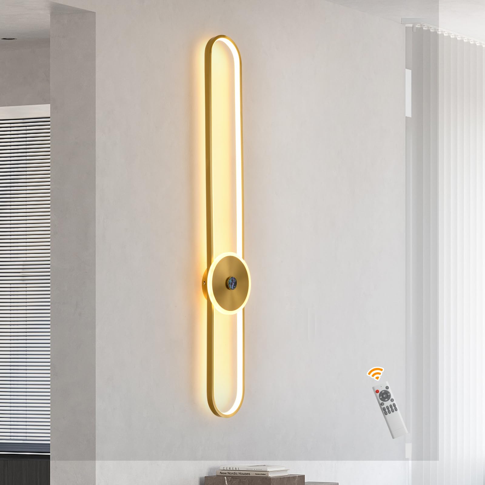 Applique Da Parete LED Moderna GEADI 16W, Dimmerabile, Oro | Luce Regolabile 3000-6500K, Per Camera, Soggiorno