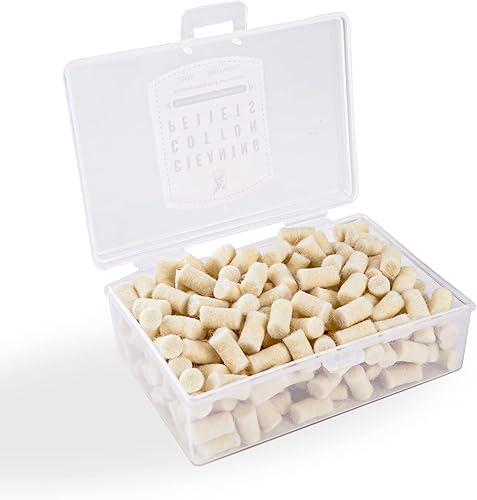 uolent Algodón de limpieza y feltro de limpieza de pellets para mantenimiento calibre.22/.177 300 unidades con caja de almacenamiento
