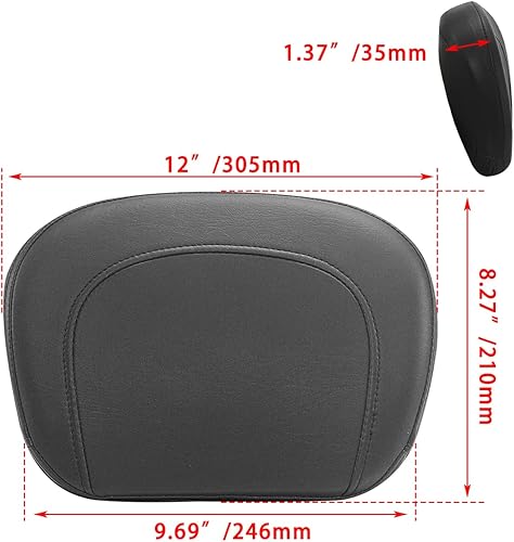 Miniatura 4 de WOWTK Almohadilla negra para respaldo de pasajero, almohadilla de barra Sissy para modelos Harley Touring Electra GlideRoad GlideRoad KingStreet