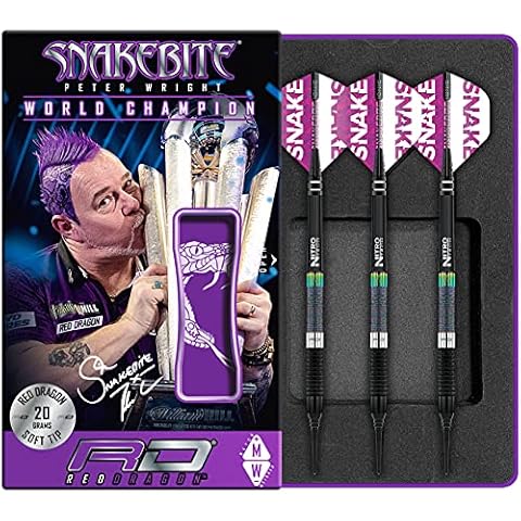 RED DRAGON Peter Wright Snakebite World Champion Diamond Fusion SE Softip 18 Gram Professionelles Dart-Set Cover
