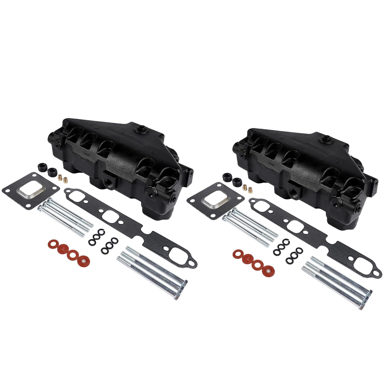 2X Dry Joint Exhaust Manifold Kit Replacement for 2002-up Mercruiser GM 4.3 V6 Marine Engines 4612, 864612T01, MC-1-864612