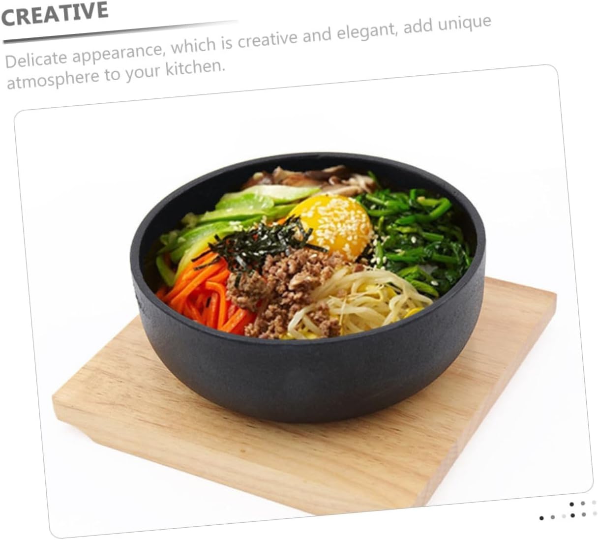 Luxshiny Cast Bibimbap Bowl Korean Style Serving Bowl Reusable for Japanese Cuisine Food Accessory for Home Restaurant and Bar Use Stylish and Design