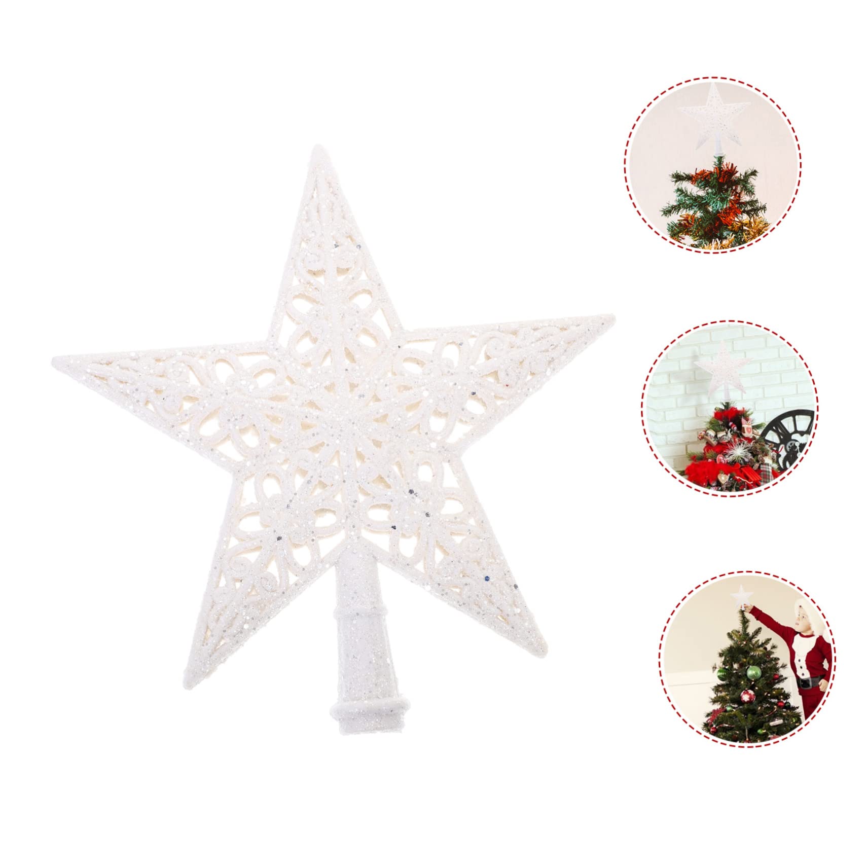 5stücke Weihnachtlicher Baumstern Große Leichtgewichtige Christbaumspitze Im Vintage-Stil Für Festliche Dekorationen Jedem