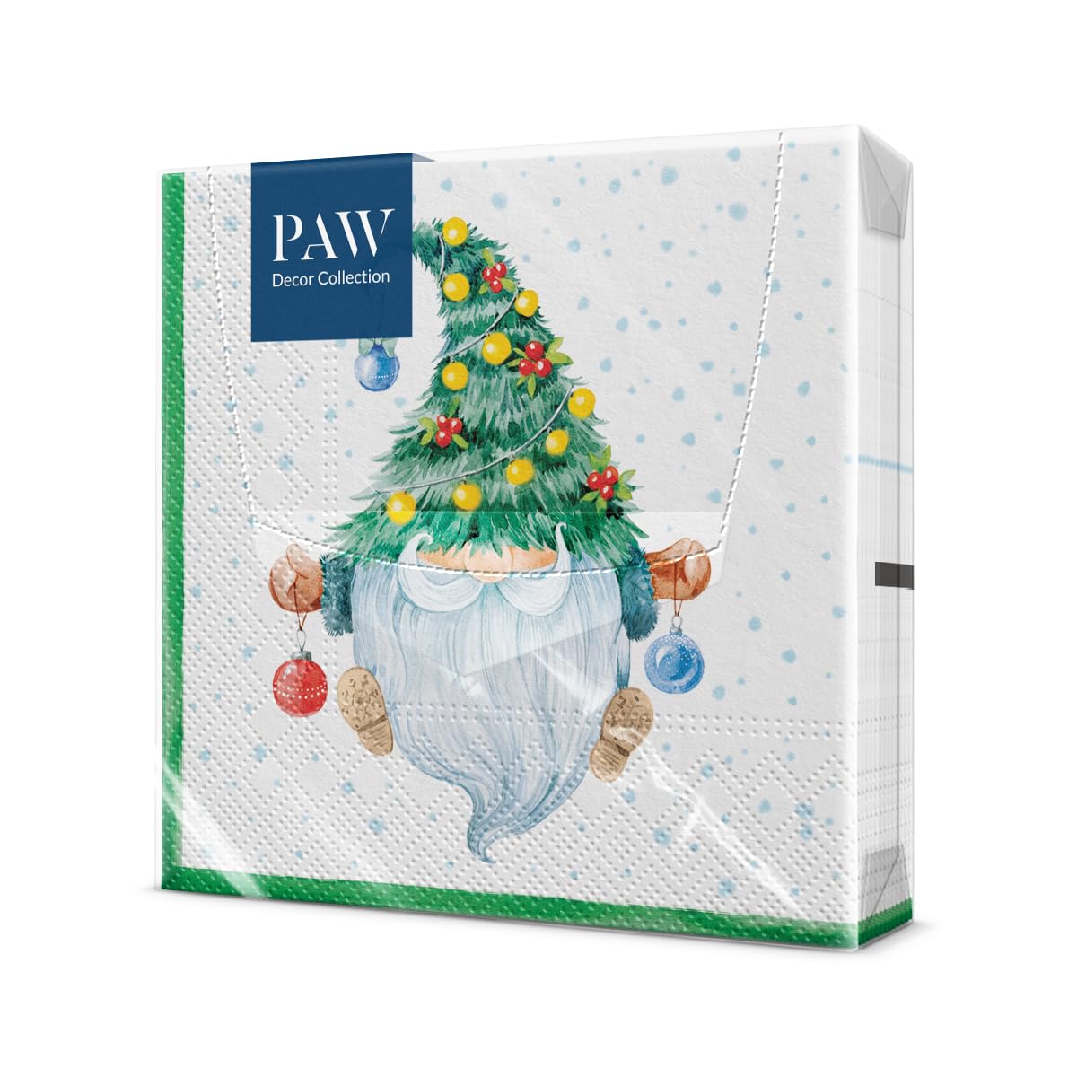 PAW - Napkins 3-Ply (33 x 33 cm) I 20 pcs I Perfect for Christmas, Winter, Holidays I Christmas Eve Table Decoration I Winter Paper Napkins - Fancy Gnome