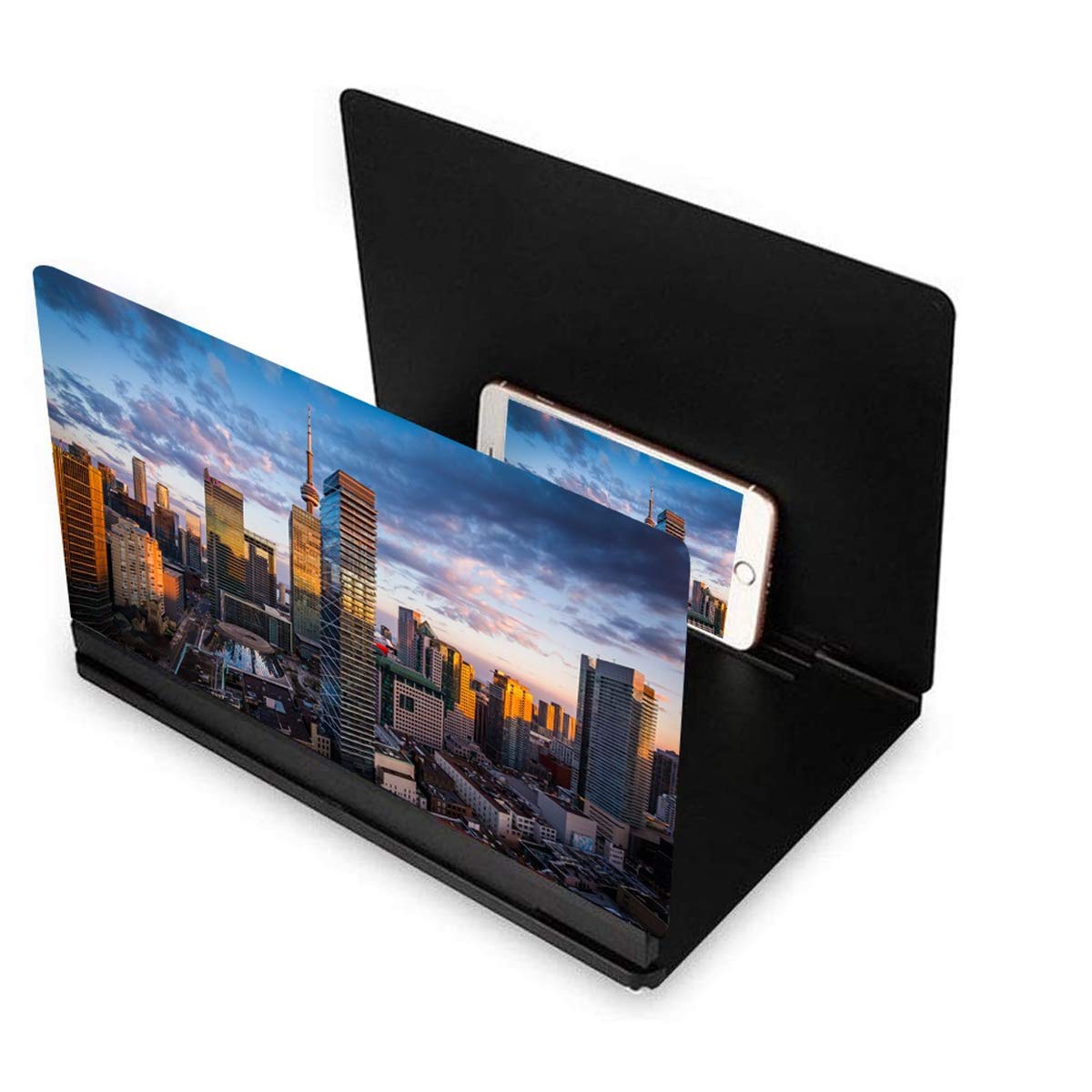 RMFC 10 inch Phone Screen Magnifier, HD Mobile Phone Screen Amplifier with Folding Stand Holder, Pulling-out Movie Video Enlarger Anti-Radiation Eye Protection for All Smartphones