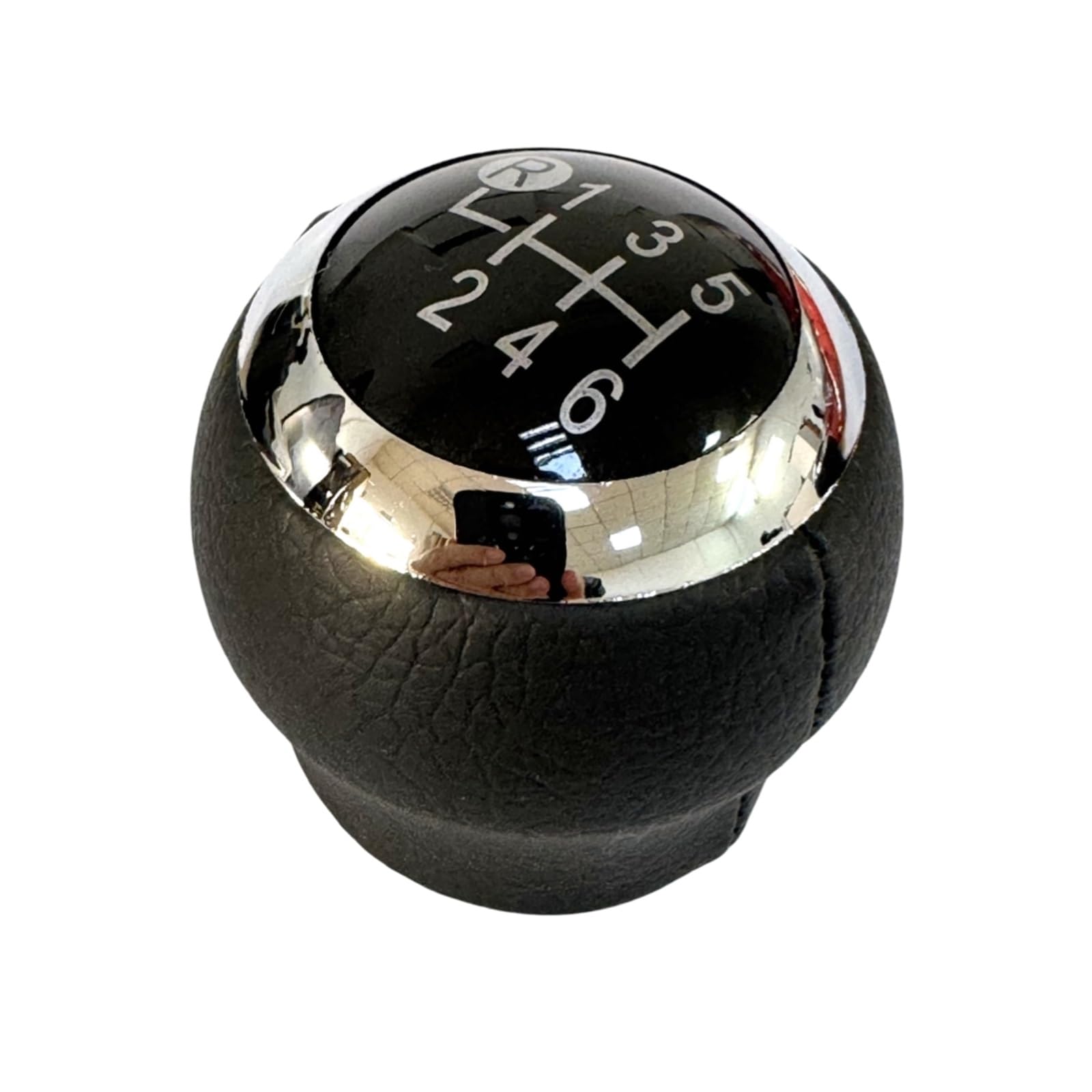 Htvtkrfgrl Black 6 Speed Knob Only Shift Knob Manual Style For Toyota For Corolla Verso Auris Aygo For Rav4 Avensis For Yaris 5-Speed / 6-Speed Leather Black/Silver Gear 1X Gear Shift(Black 6 Speed)