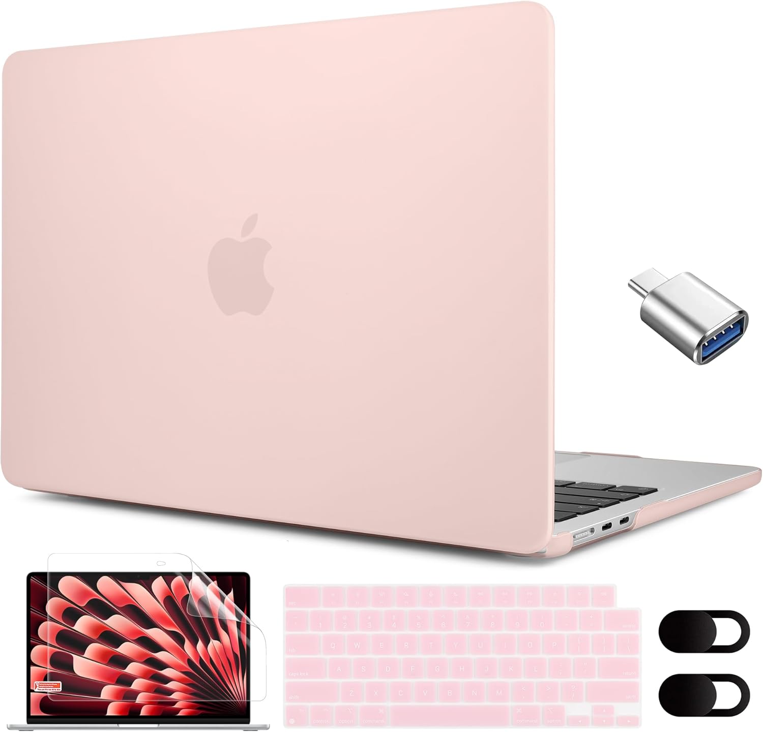 MEEgoodo Rugged Hard Shell Case For MacBook Air 13.6 Inch 2025-2022 - With Kickstand & Full Protection Kit