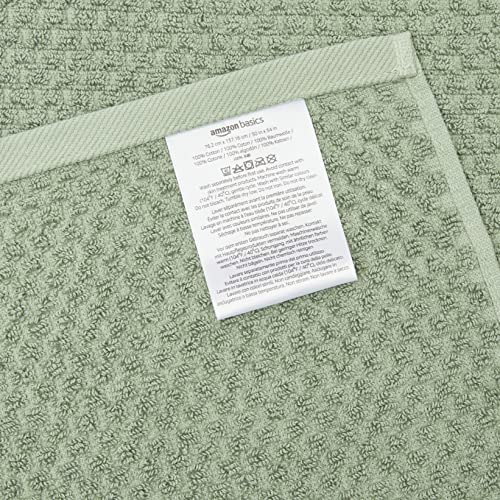 Amazon Basics Odor Resistant Textured Bath Towel, 30 X 54 Inches - 2-Pack, Green #TOP3
