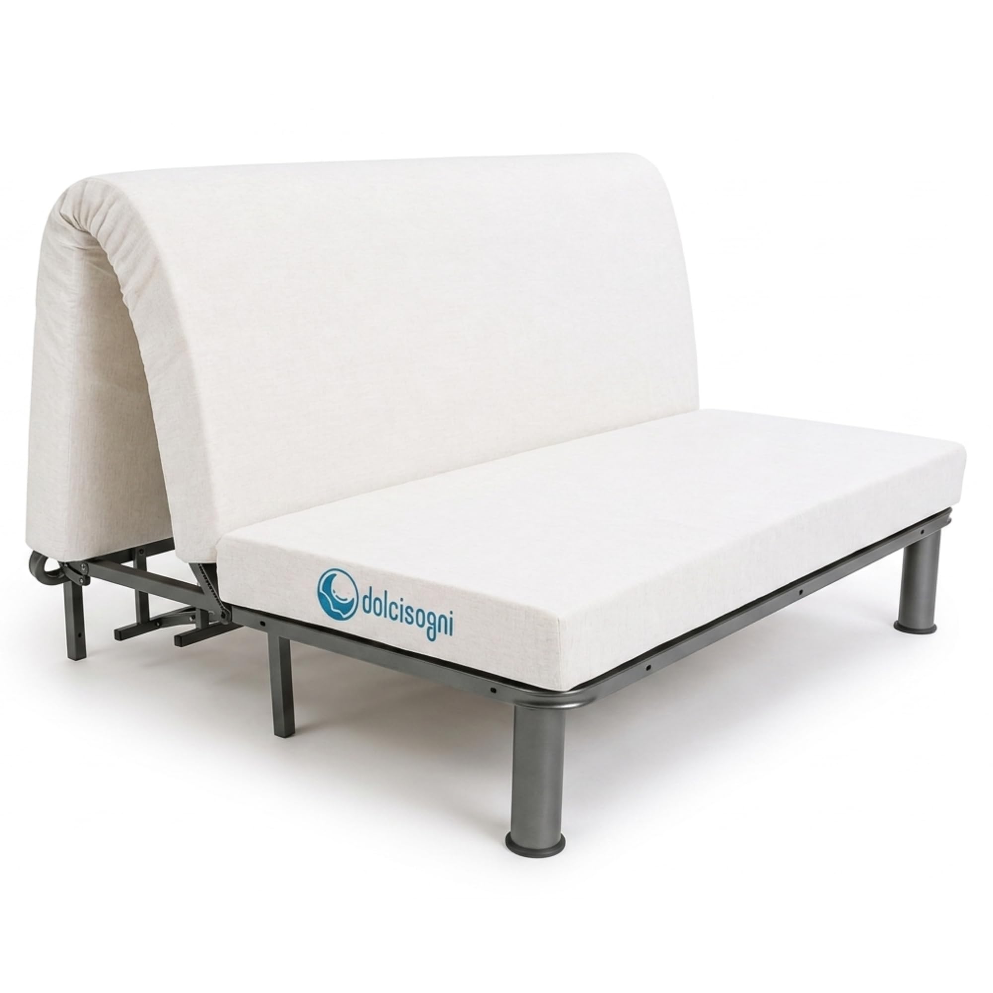 DOLCI SOGNI Materasso per Divano Letto 160x190 cm OEKO-TEX® Dotato di Laccetti di Fissaggio, Sfoderabile e Lavabile, Materasso Pieghevole Matrimoniale con Taglio Seduta a 60 cm, 100% Made in Italy