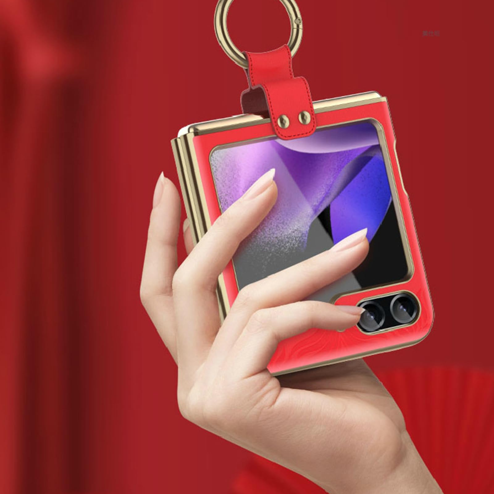 Etui na telefon komórkowy do Samsung Galaxy Z Flip 7, luksusowe, galwanizowane, z prawdziwej skóry, ultracienkie, z podstawką, odporne na uderzenia, złote, Flip 7