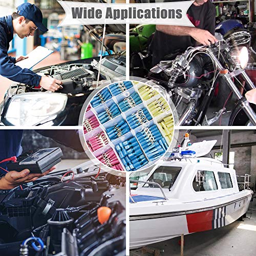 810Pcs Heat Shrink Connectors - Sopoby Electrical Wire Connectors Crimp Connectors - Insulated Automotive Marine Wire Terminal Kit - Ring Fork Hook Spade Butt Splices #TOP5