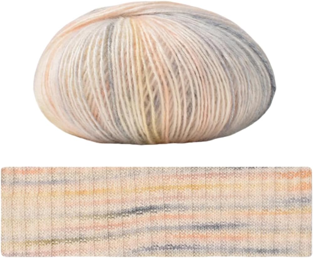 3 Balls Lotus Yarns Cotton Acrylic Blend Yarn Space Dyed Knitted Crochet Yarm for Scarf, Baby Bellyband, Craft Lovers & Beginners (#01)