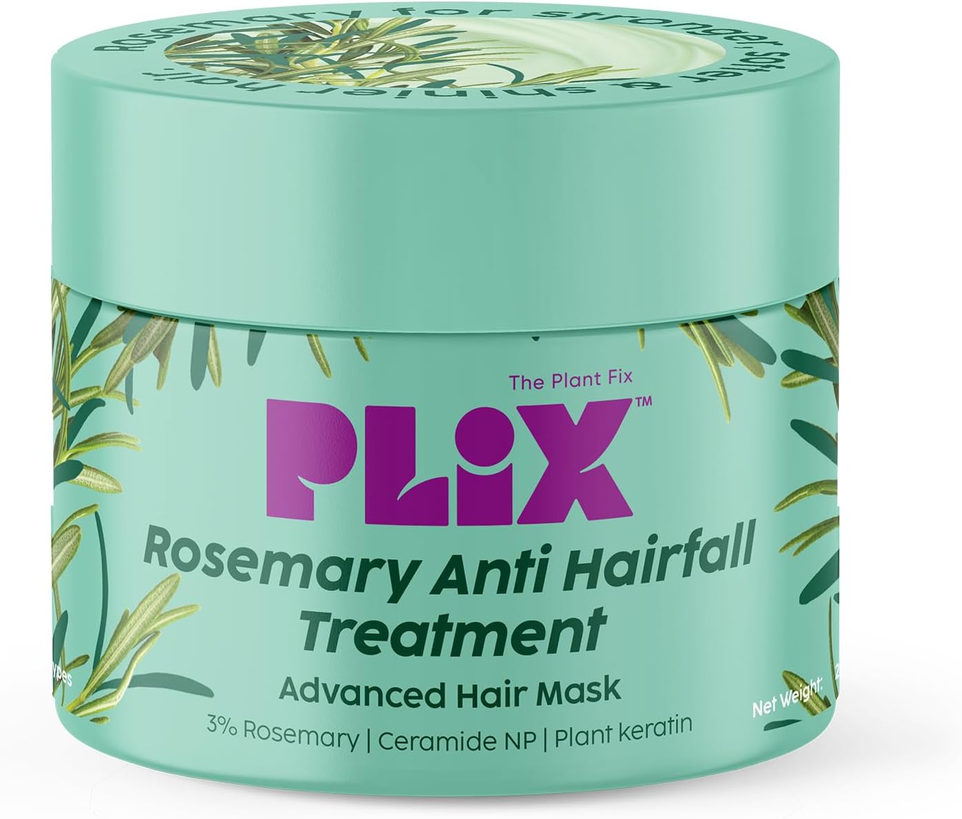 Plix Rosemary Hair Mask for Dry, Frizzy, and Rough Hair | Weekly Deep Conditioning Treatment | Smooth Finish, Tangle-Free Feel, Easy Rinse-Off Formula, 7.05 0z