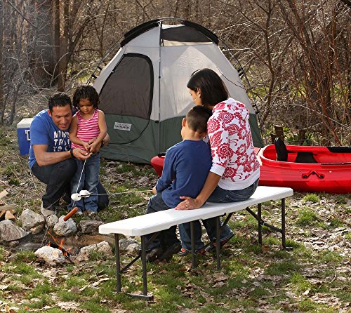 Lifetime Klappbank Weiß | 183x29x42 cm | Sitzbank aus HDPE & Stahl | Klappbar & tragbar | UV-beständig & wetterfest | 360 kg Traglast | Für Garten, Camping, Event & Terrasse