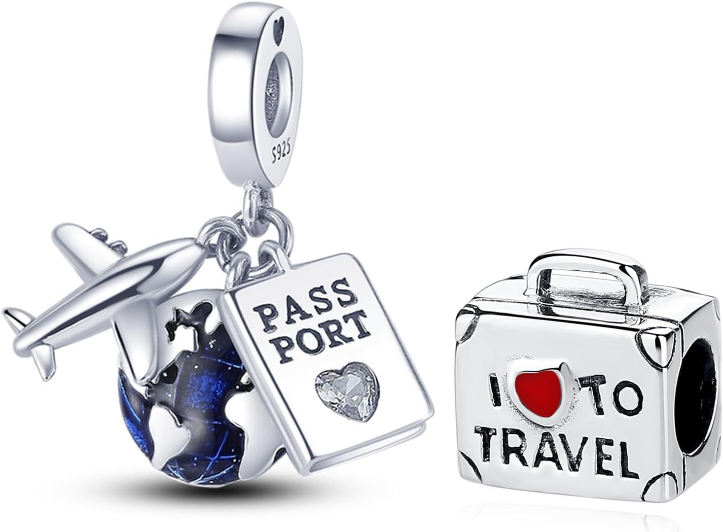 Nbsameng 925 Sterling Silver Plated Charms Compatible for Pandora Bracelets and Necklaces, DIY Holiday Gifts for Women s