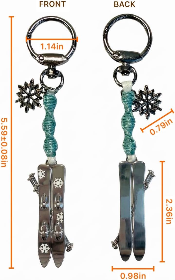 Renmaka Mini Ski Keychain, Ski Gifts for Women or Men,With Gift Box image 3