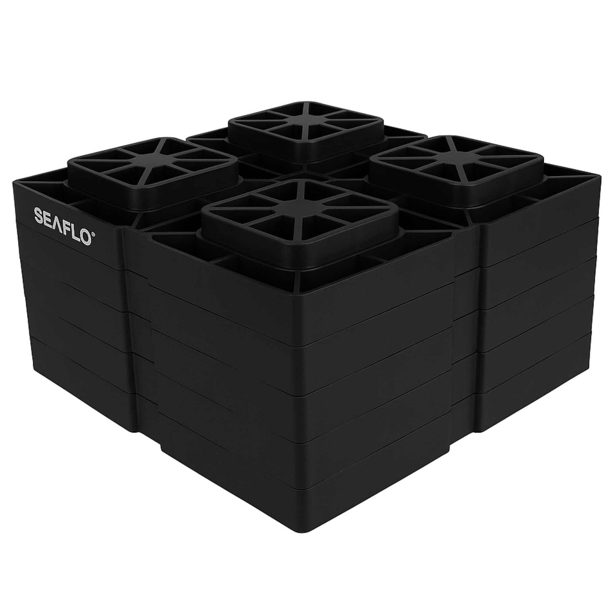 SEAFLO Heavy-Duty RV Leveling Blocks - Maximum Strength &amp; Stability for Motorhomes, Trailers, and Campers (5)