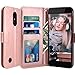 LG K20 V Case, LG K20 Plus Case, LG Harmony Case, LV V5 Case, LG K10 2017 Case, LK Luxury PU Leather Wallet Flip Protective Case Cover with Card Slots and Stand (Rose Gold)