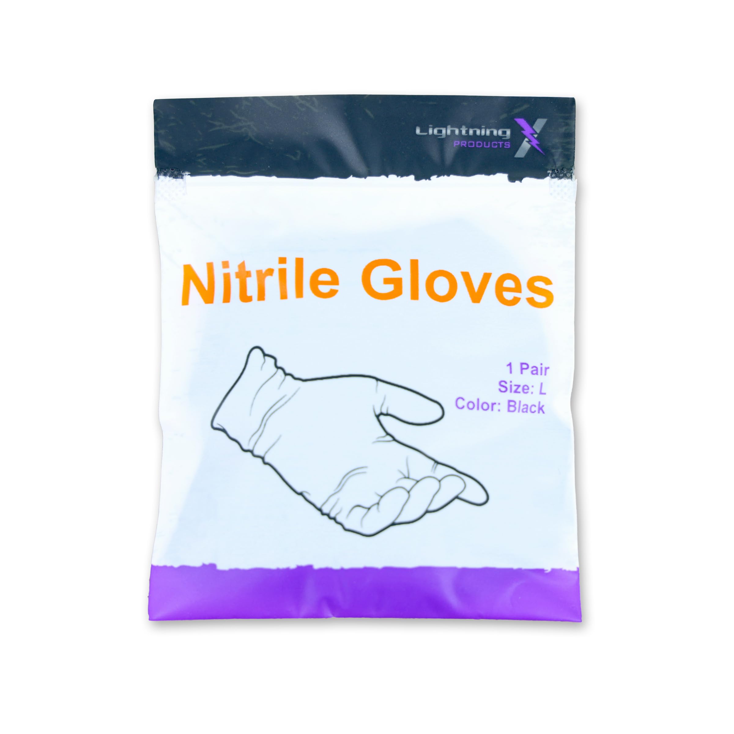 Lightning X Nitrile Exam Glove Pairs | Individually Packed | 50 Gloves | 25 Pairs | Resealable Zip Bag - Large (BLUE)